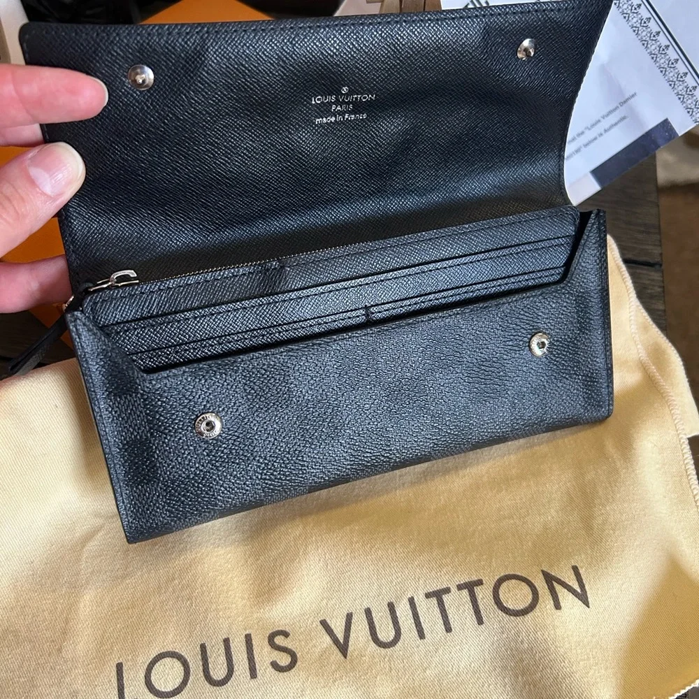 Louis Vuitton Damier Graphite Long Wallet Modulable 3 Piece! LIKE NEW!